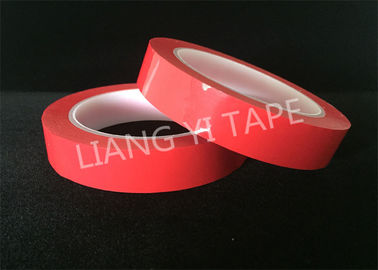 Klebendes rote Farbpapieracrylsauerklebeband mit Polyester-Plastik-Film